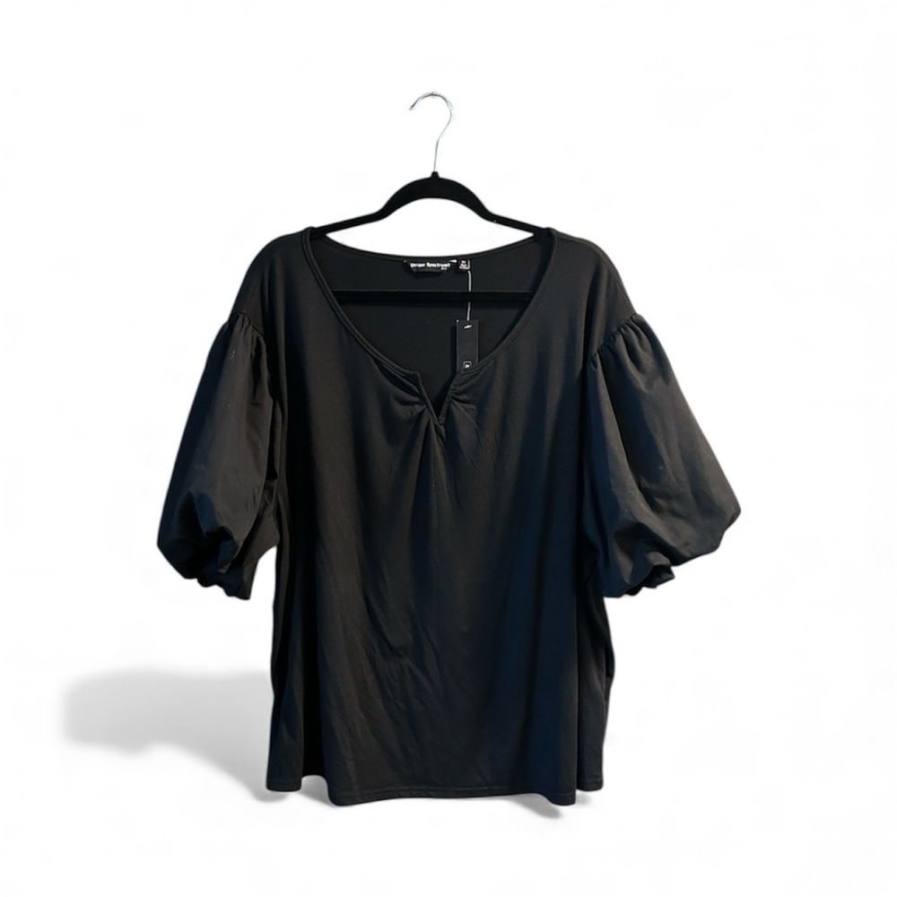 NWT Plus Size Black Puff Sleeve Top